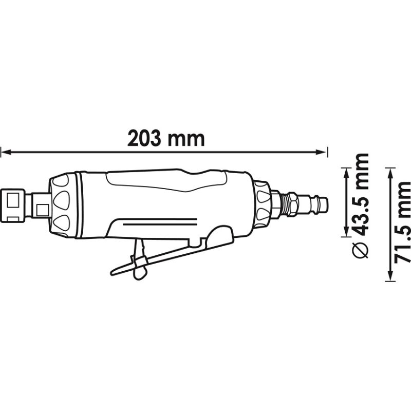 Vigor Druckluft Stabschleifer Gerade